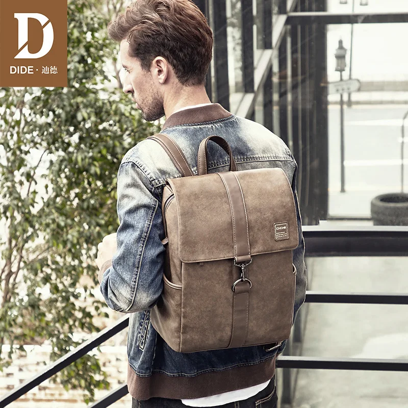 Рюкзак DIDE мужской для ноутбука винтажный школьный ранец мальчиков подростков