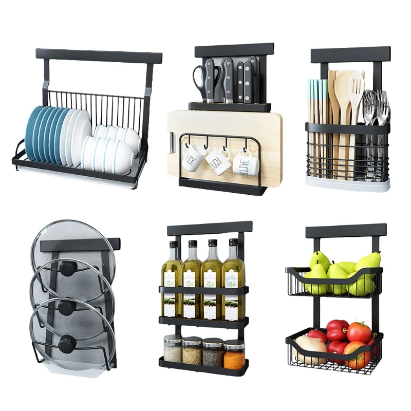 

Настенная подставка для специй, держатель для посуды из нержавеющей стали, модель B03E