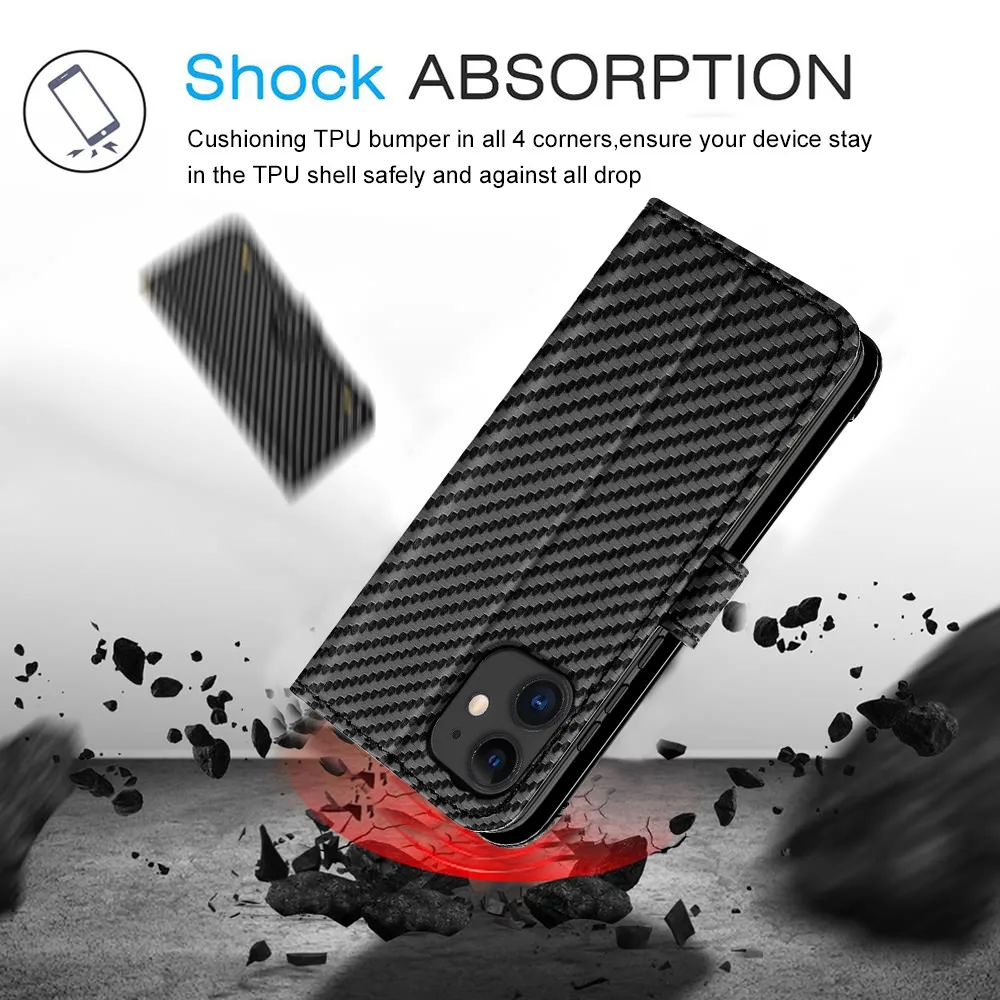 LAPOPNUT премиум черный кожаный чехол из углеродного волокна с откидной крышкой для