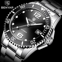 benyar mechanical watch men automatic stainless steel waterproof wristwatch top brand luxury simple clock relogio masculinobox
