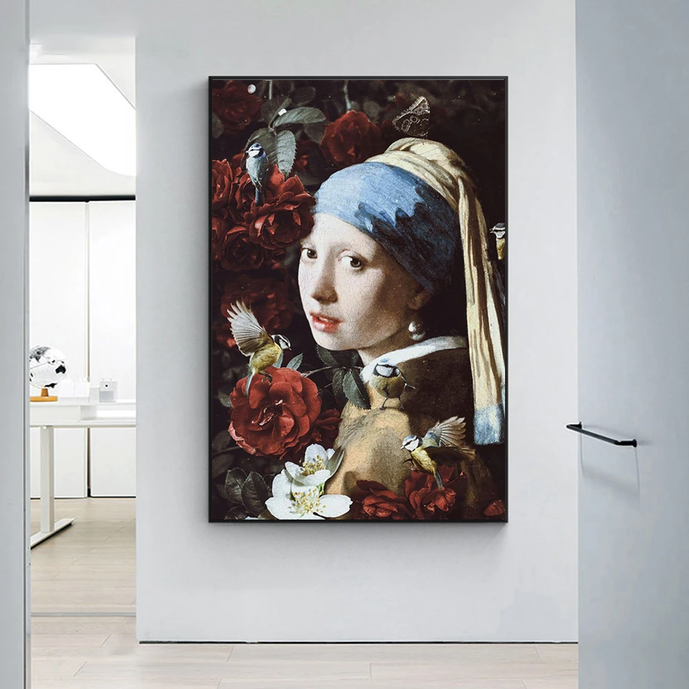 

Canvas Wall Pictures Reproductions Of Famous Paintings Dutch Artist Works Girl With Pearl Earrings Hoom Decor Bedside Painting