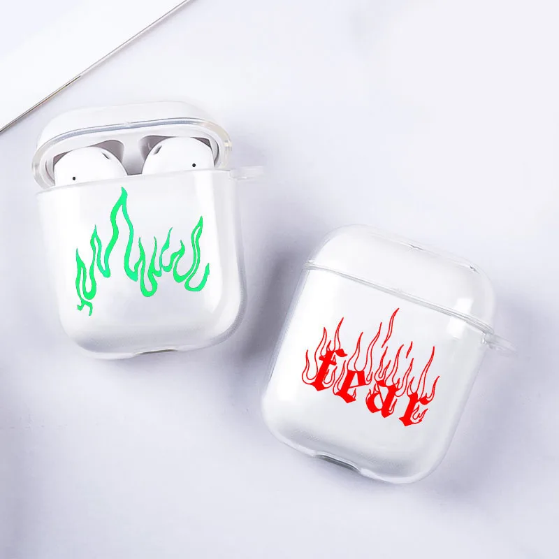 Милый мультяшный пламенный беспроводной Bluetooth чехол для наушников Apple AirPods 2 1
