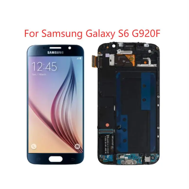 Оригинальный ЖК-дисплей 5 1 &quotSuper AMOLED для Samsung Galaxy S6 дисплей с рамкой SM-G920F