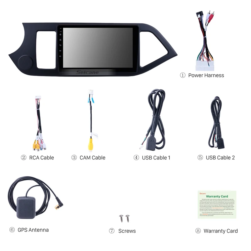 Seicane GPS радио для 2011-2014 KIA PICANTO Android 8 1 Morning HD 1024*600 сенсорный экран Bluetooth