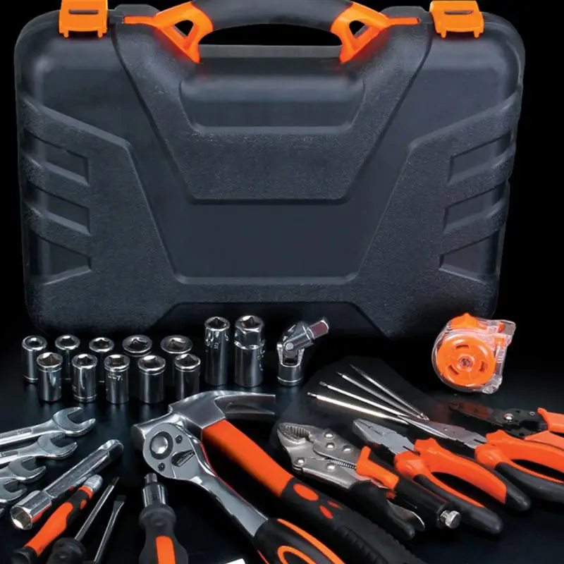 

1 Set of 55pcs Practical Home Tool Kit Basic Household Repair Tool Set with Tool Box