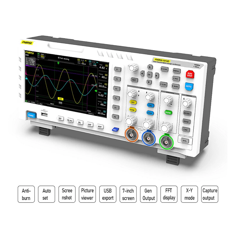 

1014D Digital Oscilloscope 1GSa/S Sampling Rate Dual Channel Input Signal Generator Osiloscopio Digital 1GB Storage Tool