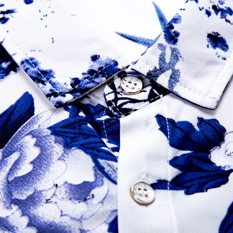 2021 мужские рубашки с коротким рукавом Гавайские цветы повседневные приталенные