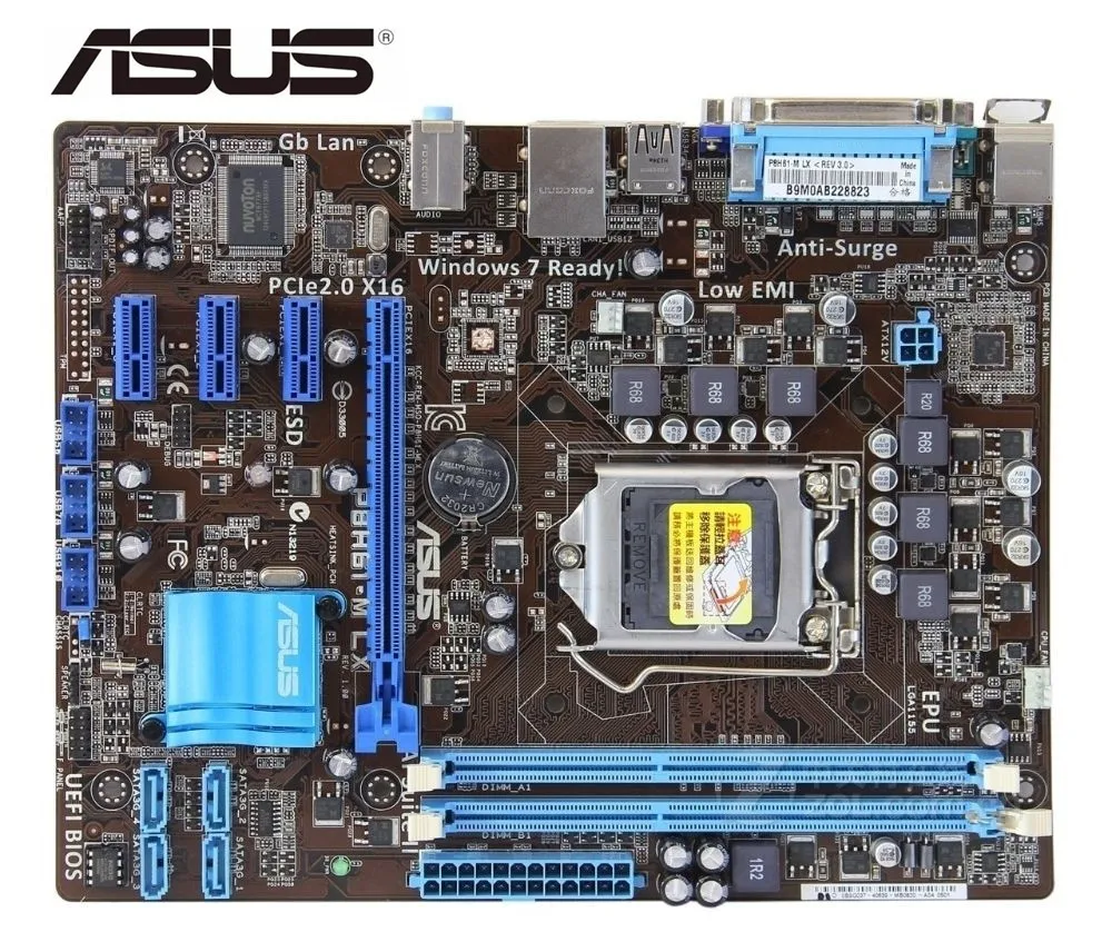 Десктопная материнская плата для ASUS P8H61-M LX DDR3 LGA 1155 USB2.0 intel H61 ПК | Компьютеры и офис
