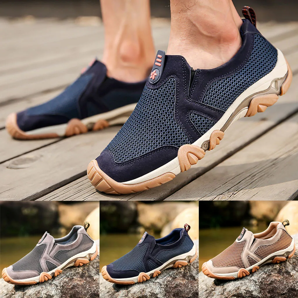 

SAGACE new Sneakers Men Outdoor Mesh Casual Shoes mens Sport for male Hollow Shoes Breathable Mountaineering Sneakers fashion