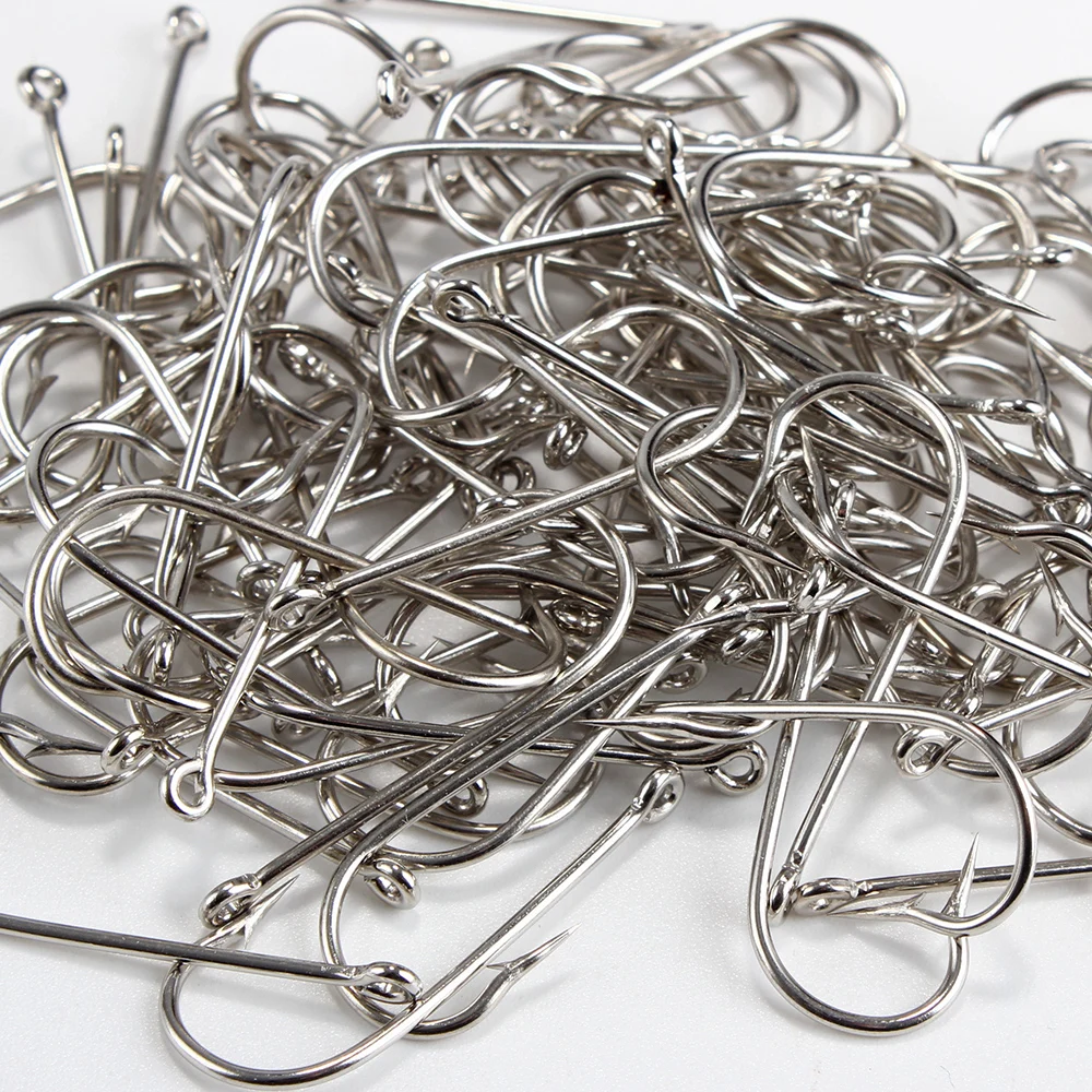 FTK Bent Sea Round Hook 2335 Nickel Big Ringed 10#-20# 100Pcs/Box Hooks From Norway For Jigging Carp Fishhook Fishing Tackle