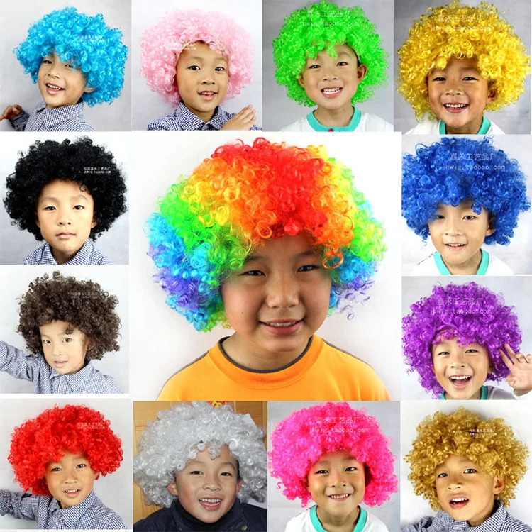 Kids Colorful Party Wigs Children Funny Wig for Masquerade Birthday Christmas Dress Clown Costume Cosplay Caps Party Decoration