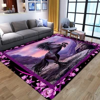 3d horse printed rug cartoon baby game mat soft flannel child room play area rugs kids bedroom gamer big carpets for living room