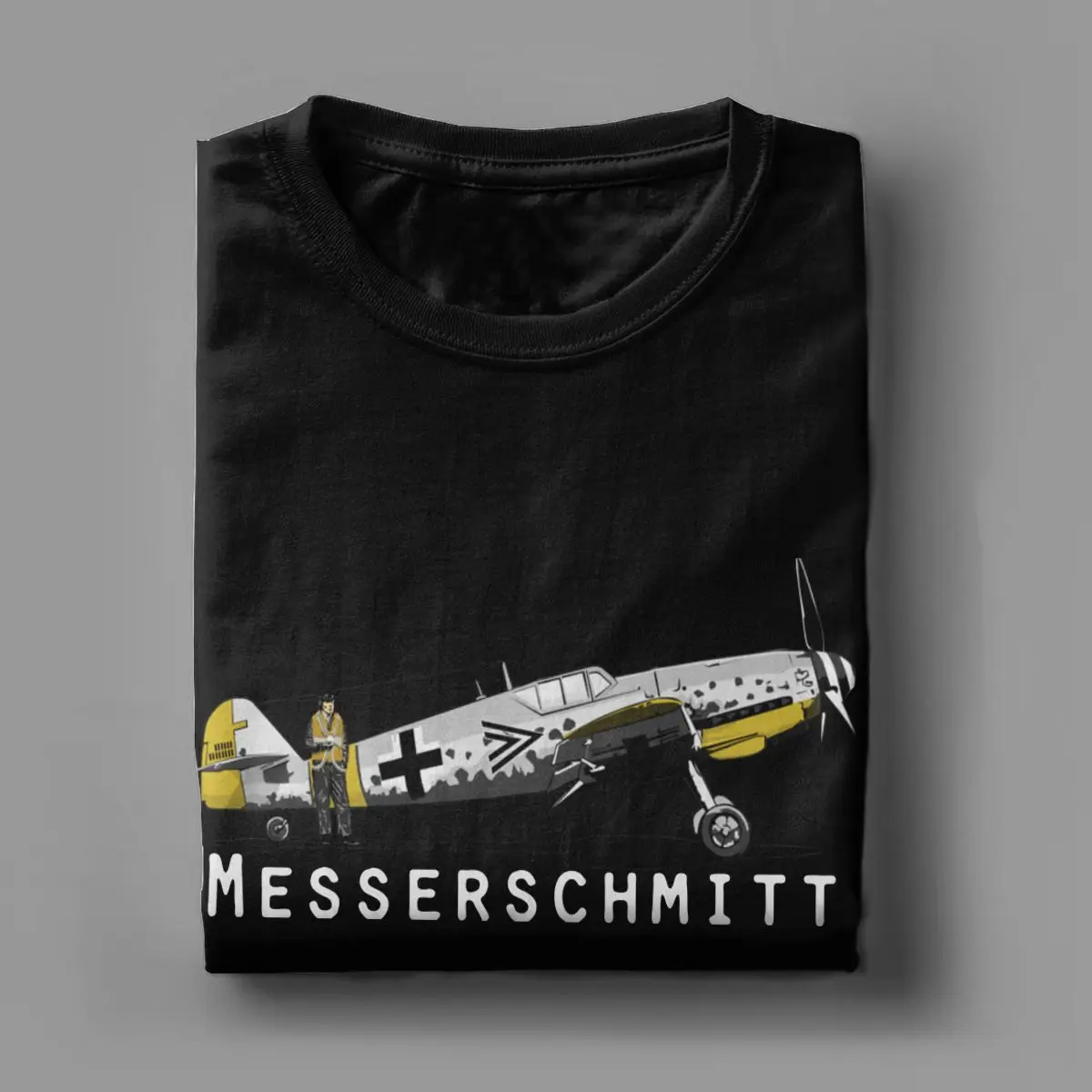 Забавные Messerschmitt BF 109 футболка для мужчин Хлопковые футболки истребитель WW2 войны