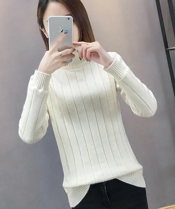 

Женский свитер-пальто с длинным рукавом и высоким воротником