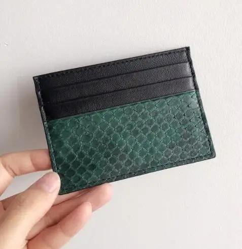 Card Holder CAJIFUCO кожа питона Porte Carte змеиная кожа кредитный держатель для карт животное кожа портмоне - Цвет: Card Holder