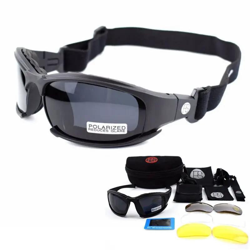 Армейские очки солнцезащитные мужские военные с 4 линзами тактические X7 для