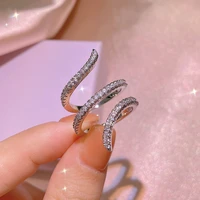 2021 new trend s925 snake geometric winding christmas gift micro inlaid zircon for women men sexy ring wholesale drop shipping