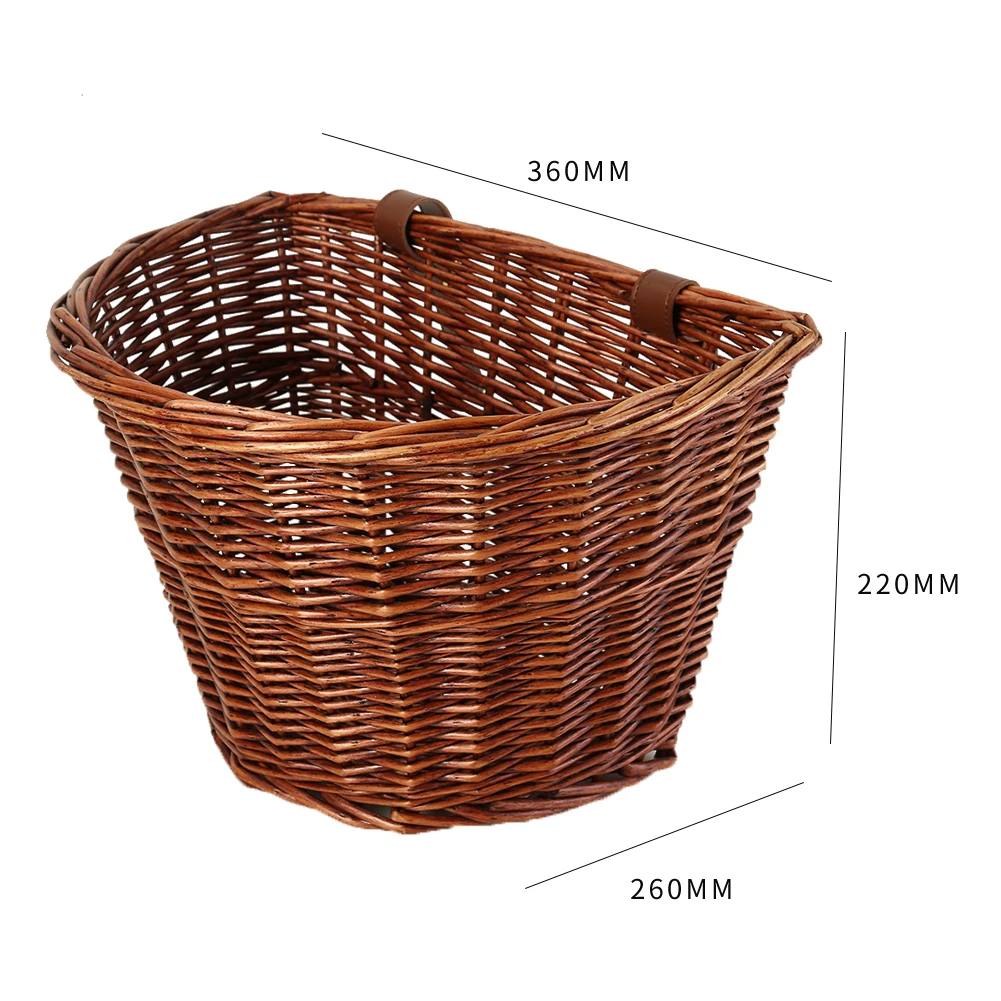

Bike Front Basket Retro Rattan Multi-functional Practical Durable Bicycle Cycling Handlebar Storage Container Accessories Tools