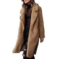 2022 autumn warm winter long coat woman thick solid color oversized faux fur coat teddy jacket female casual plush teddy coat