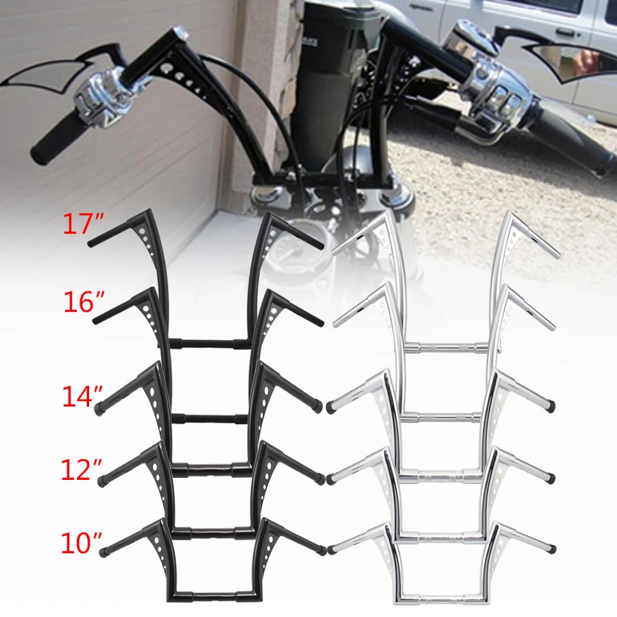 Мотоциклетные 10 &quot12&quot 14 &quot16&quot 17 &quotRise 1 1/4&quot широкие Тяговые стержни руль APE