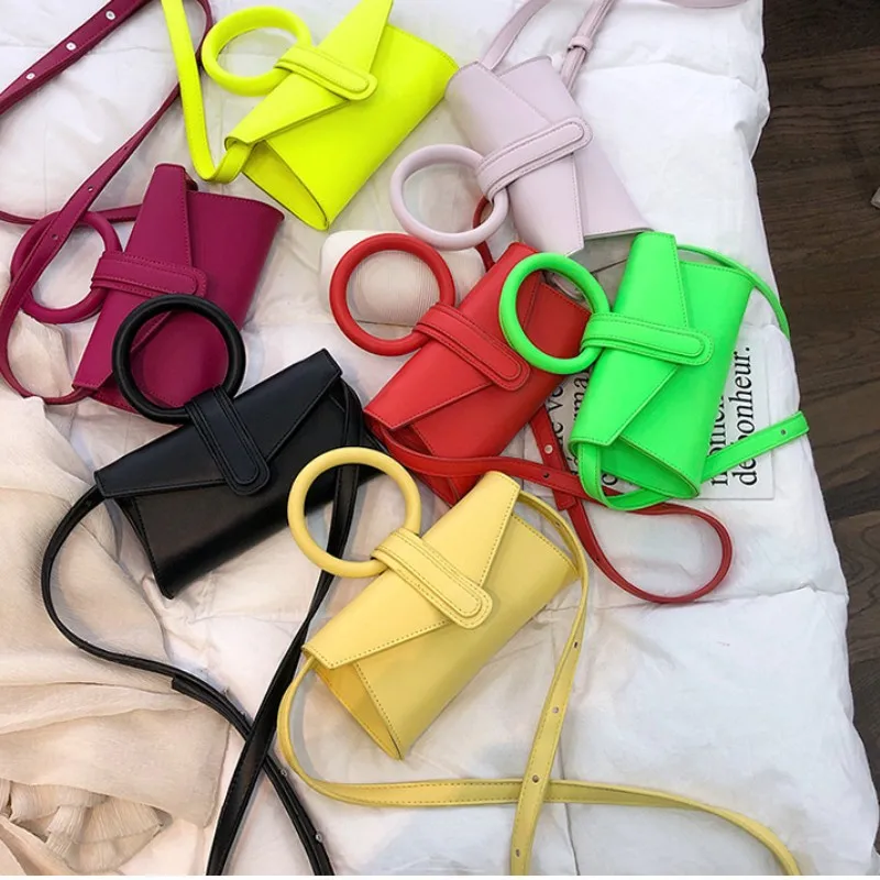 

Box Clutch Women Hand Bags 2021 Handbags Circle Candy Color Envelope New Single-shoulder Messenger Bag Fashion Temperament Bag