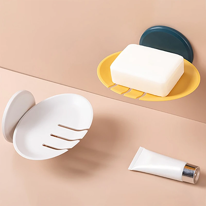 

Wall-mounted Soap Rack Suction Cup Soap Holder Creative Soap Box Holder Bath Assistant Bathroom Accessory