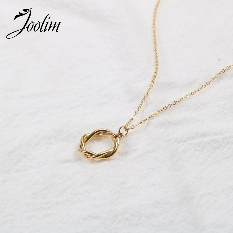 

Joolim Jewelry PVD Gold Finish Symple Rope Circle Pendant Necklace Stylish Stainless Steel Necklace