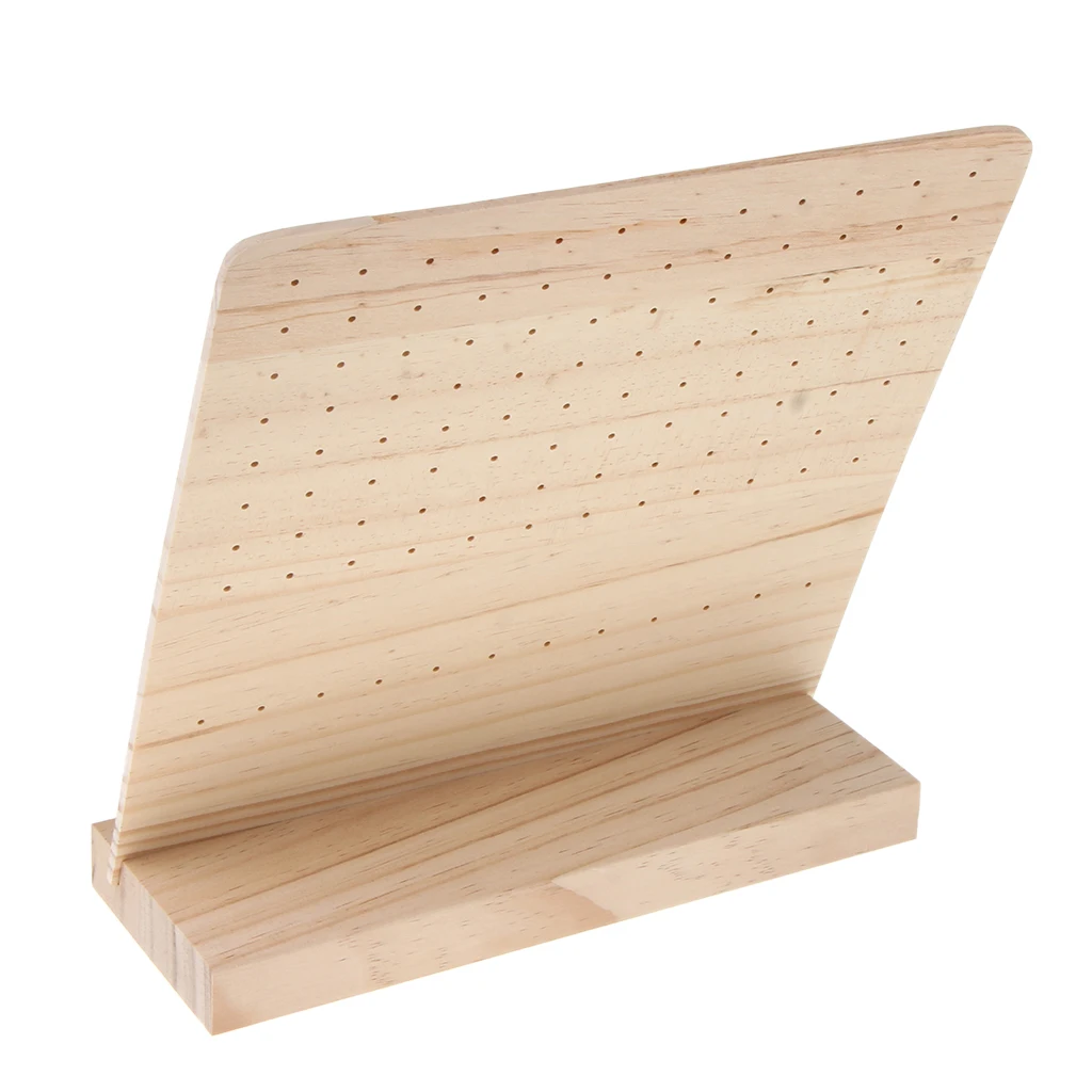 

Wooden Board Jewelry Organizer Holder Rack with Hooks Shelf Hanging Earrings