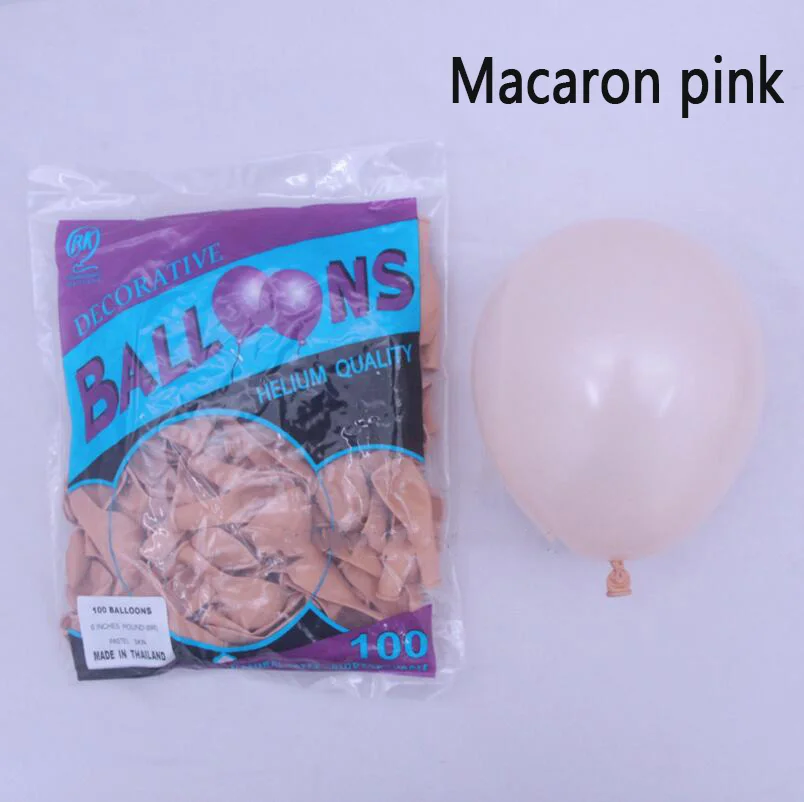 macaron pink 100 шт 5 дюймов конфеты Макаруны латексные шары, Гелий шары для вечерние, свадебные, детские игрушки, вечерние шары - Цвет: macaron pink