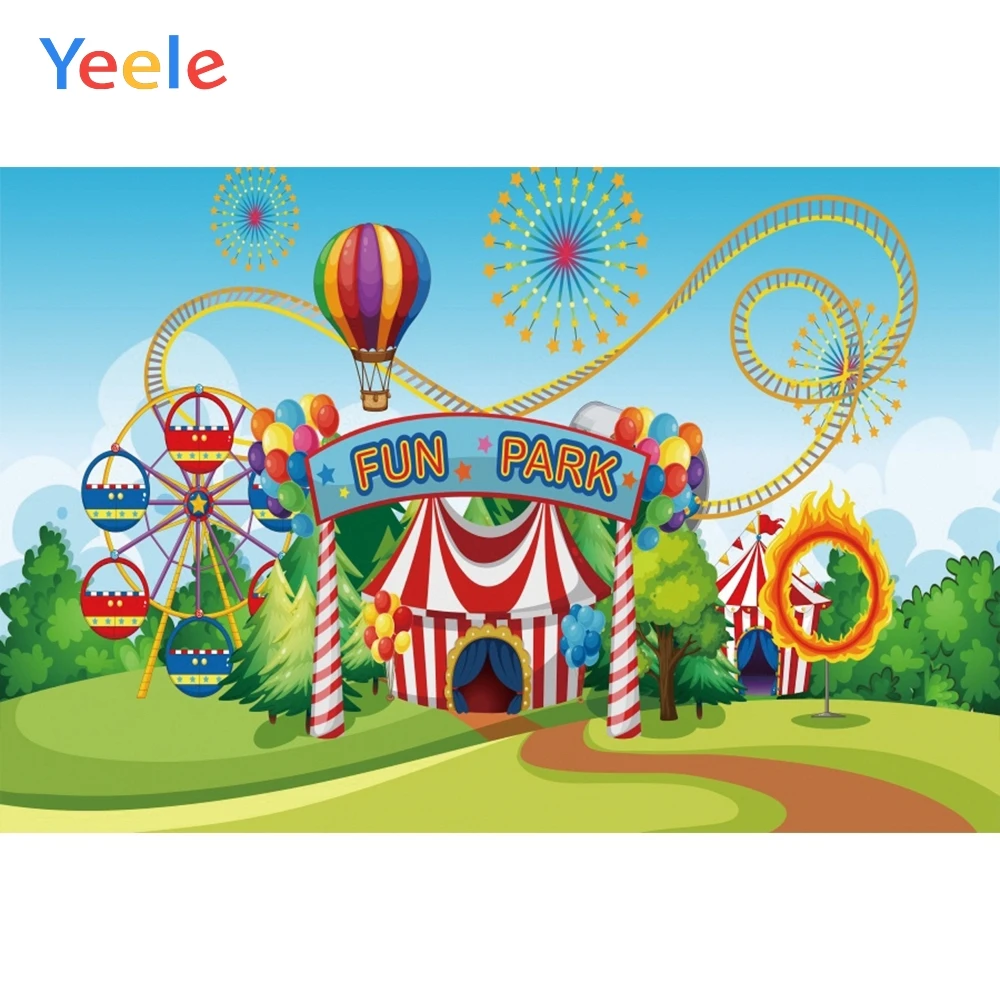 Фон для фотосъемки Yeele Baby Birthday Party Circus Balloons Fun Park персонализированный фон