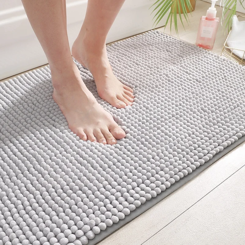 

1PC Bath Mat Thicken Chenille Carpet Rugs Toilet Bathtub Room Liing Room Door Bathroom Absorbent Foot Floor Mats