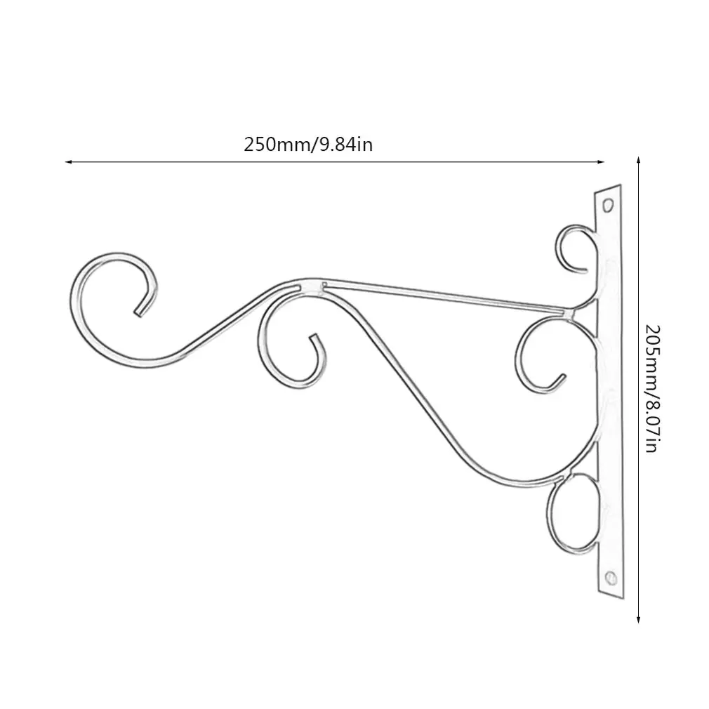 Bold Wrought Iron Flower Stand Wall Hanging Brackets Hooks Frame Hook Basket Bracket Pot | Дом и сад