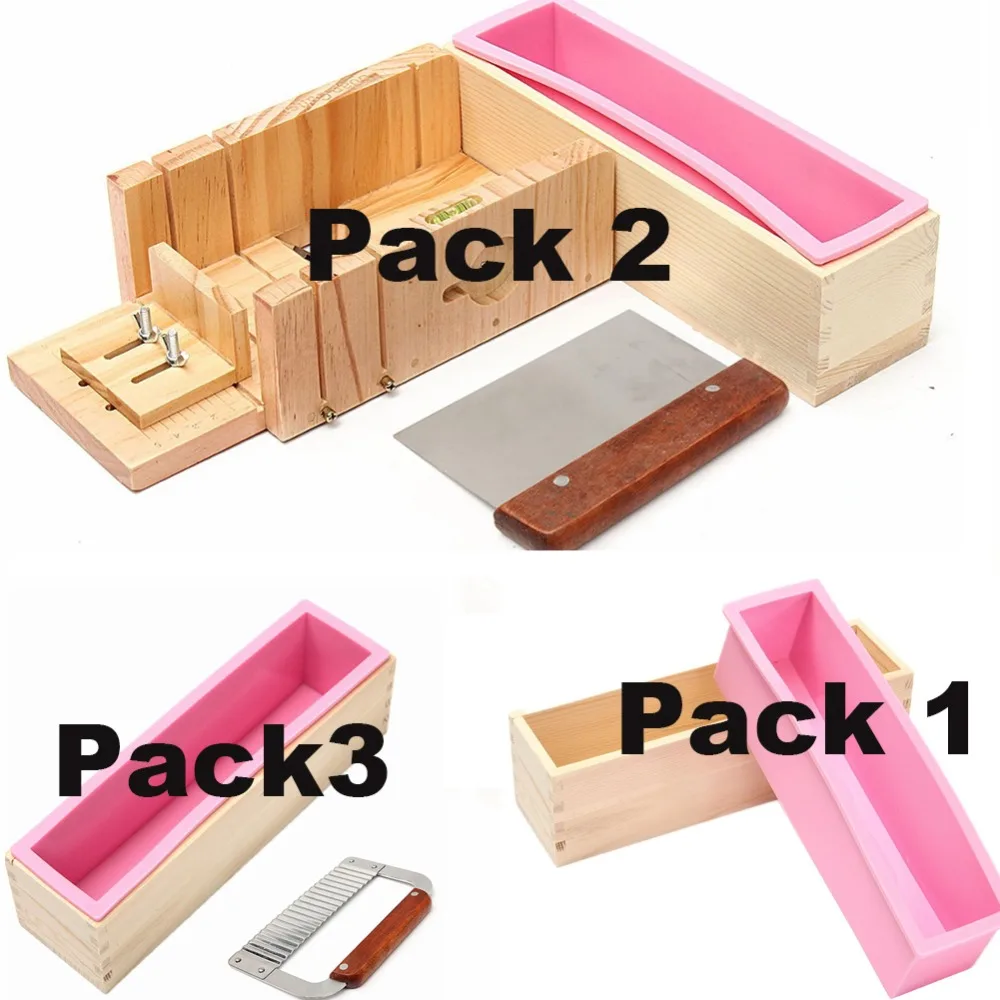 

Silicone Soap Mold With Wooden Box Homemade Loaf Soap Maker Slicer Cutter Square Shape Cake Molds Silicone Molds For Soap