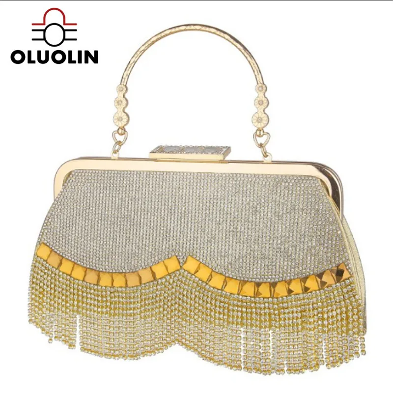 Leisure Party Evening Bags Women's Handbag Wallet Club Night Wave Tassel Diamond Street Outdoor Lady Pouch Elegant Ladies | Багаж и