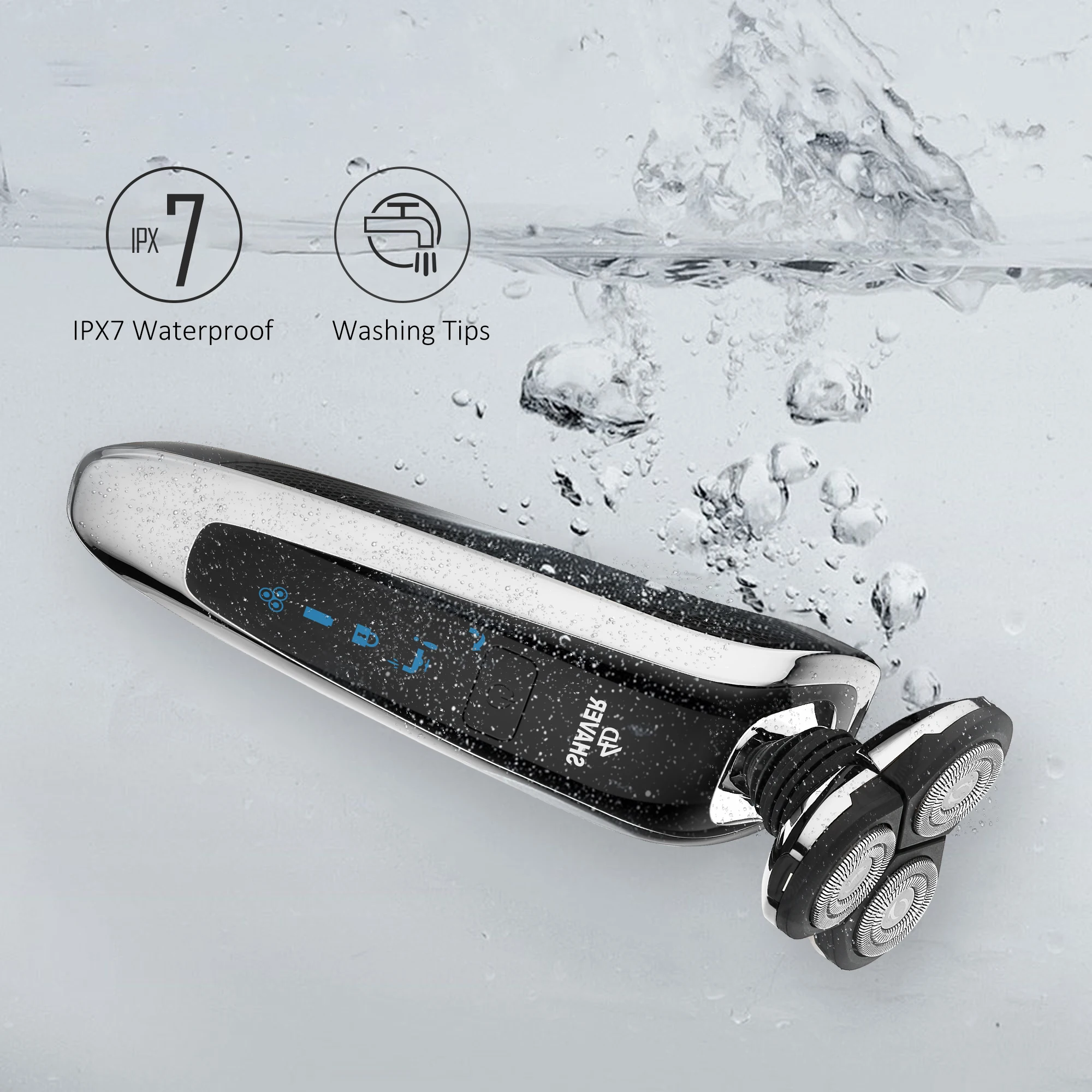 электро Мужская бритва для бороды сухой и влажный Электрическая триммер станки