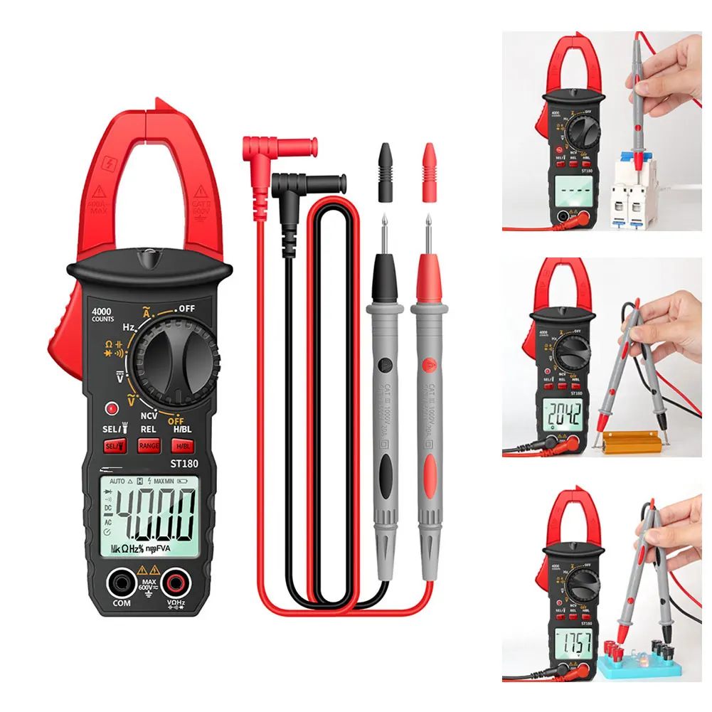 

ANENG ST180 Clamp Meter AC Current Multimeter Automotive Voltage Electronic Tester Digital Multimeter Auto Range TRMS Tester