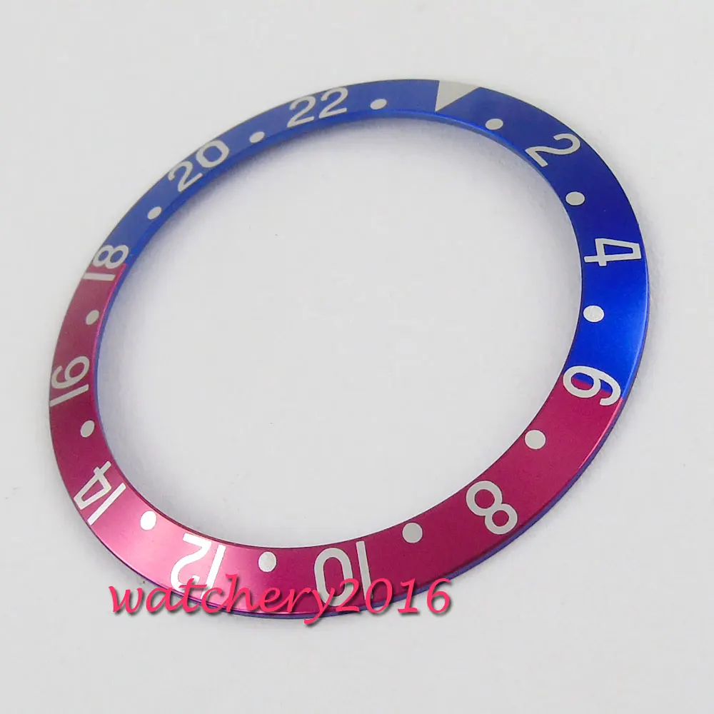 38mm high quality red black blue Watch bezel insert for 40mm sub GMT watch