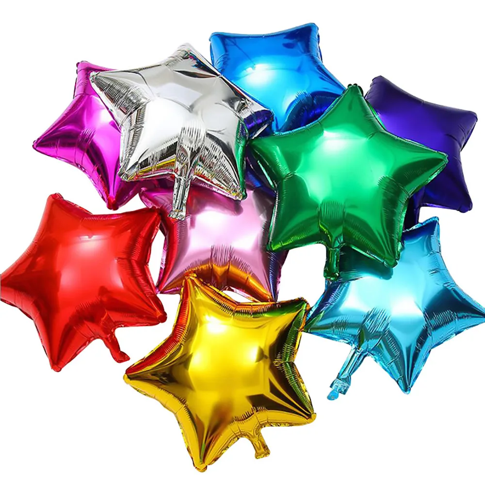 5 шт. 18 дюймов золотистые Серебристые шарики с Звезда Воздушные шары из фольги свадебные украшения детское
