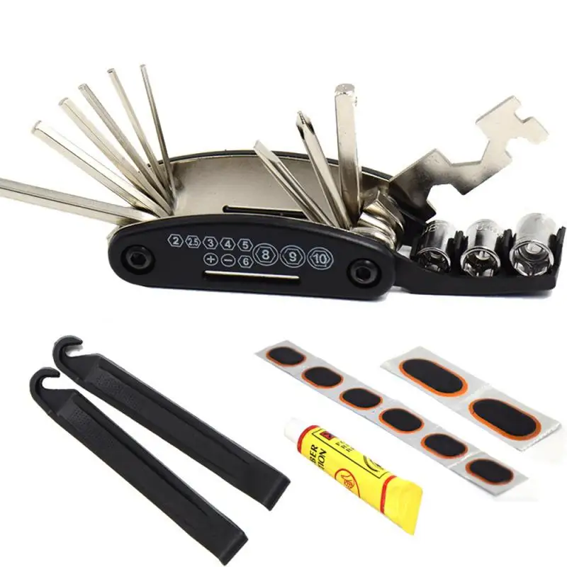 

6pcs/set Bicycle Repair Kit Pump Repair Wrench Set Mountain Bike Combination Tool Mender Cycling Tire Repair Kit Equipment