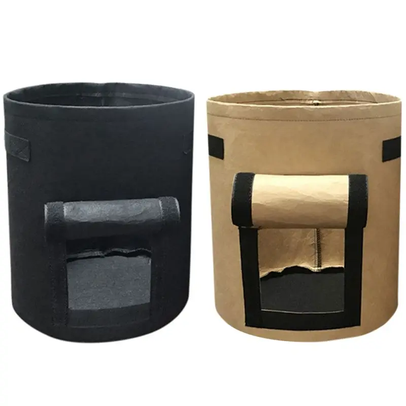 

2 пакета для выращивания картофеля/горшки для растений, 7 галлонов, мешок для выращивания овощей, черный и коричневый