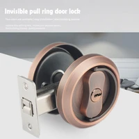 zfond room door lock handle set sliding door handle with lock luxury anti theft safe double hooks round black lock pull ring