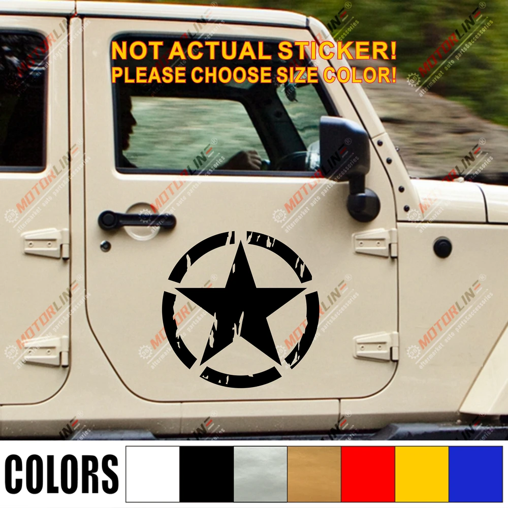 Армейская звезда Состаренный стиль автомобиль грузовик наклейка бампер
