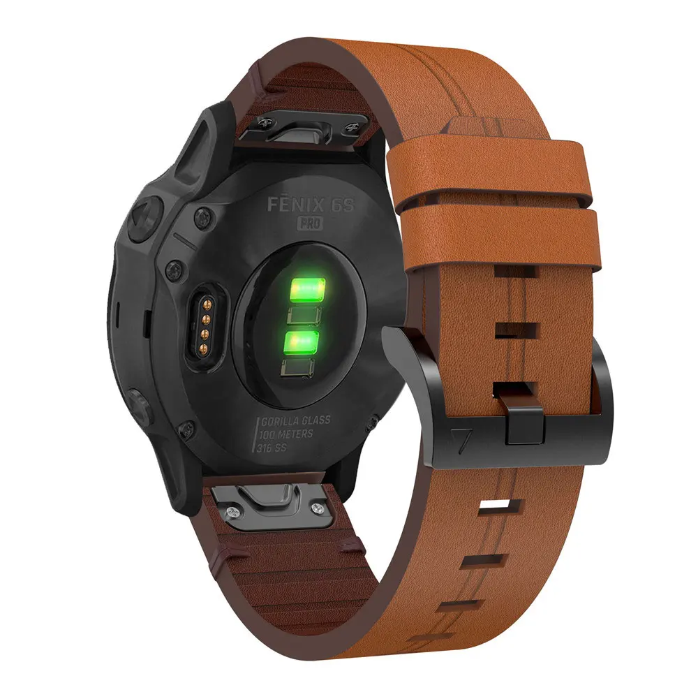 20 мм браслет для наручных gps часов Garmin Fenix 6S Quick Fit часы с ремешком из натуральной