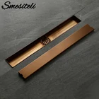 Слив Smesiteli из нержавеющей стали, розовое золото, 8009001000 мм, прямоугольная линейная вставка для плитки, слив для пола с защитой от запаха для ванной