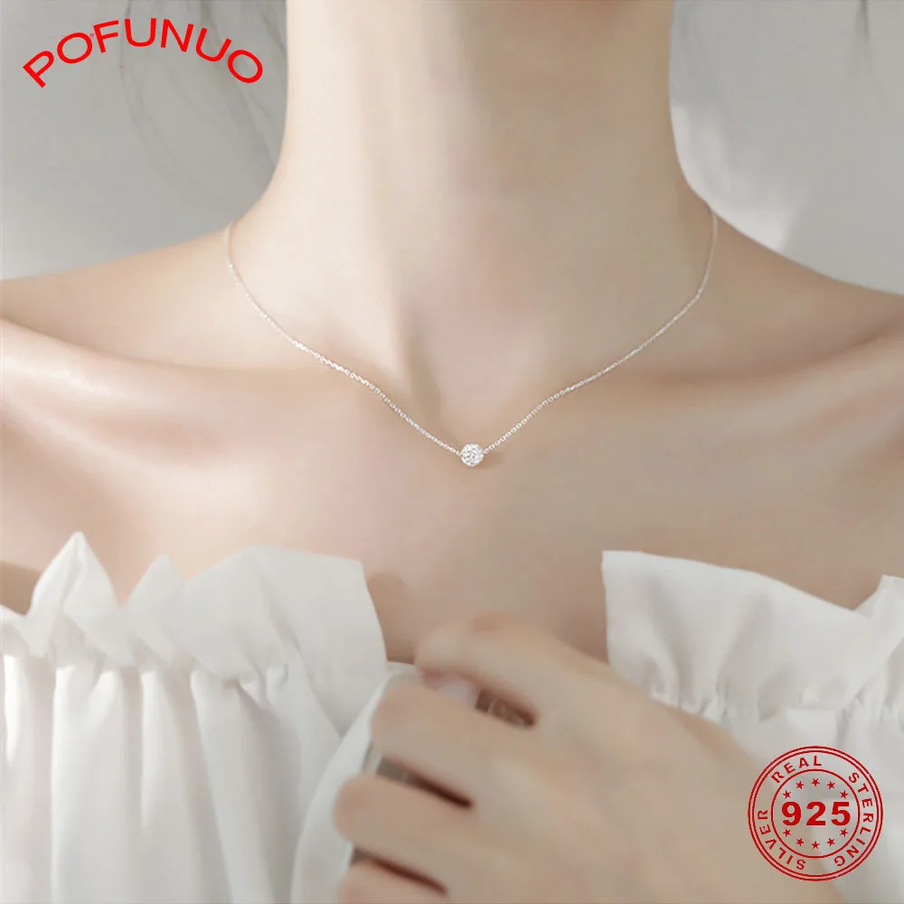 Колье POFUNUO с циркониевыми бусинами на удачу цепочка в коробке о-звено цепочки