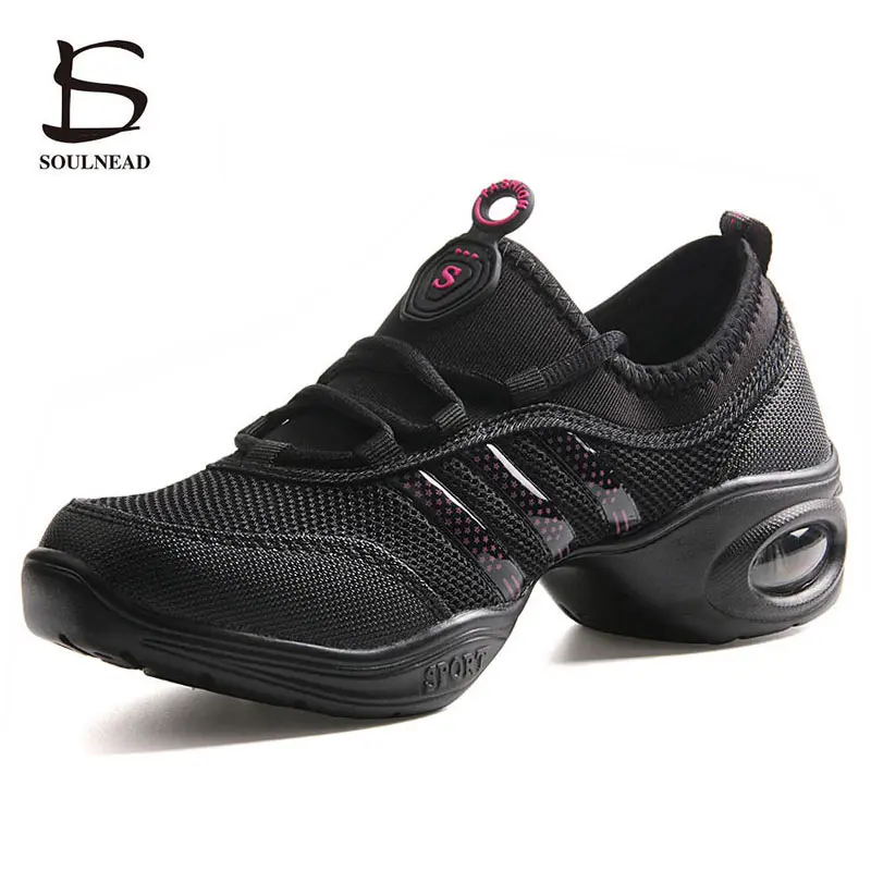 Женские кроссовки для джазовых танцев женская мягкая подошва дышащая сетчатая