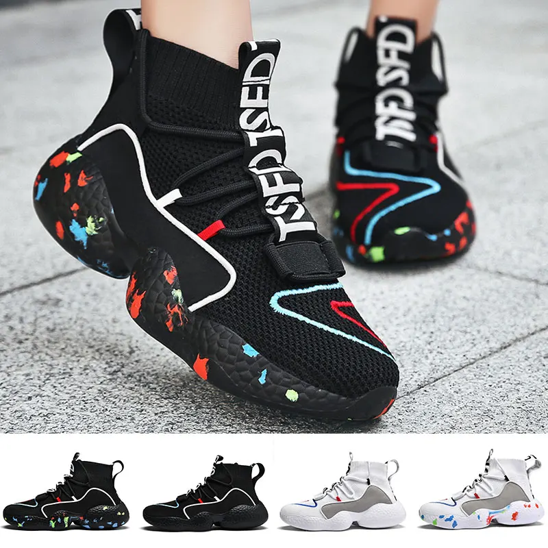 

Men Sneakers Summer Fashion Running Shoes Women's Shoes Sock Outdoor Breathable Men Vulcanize Shoes Flat Soft Tennis Shoes 35-47