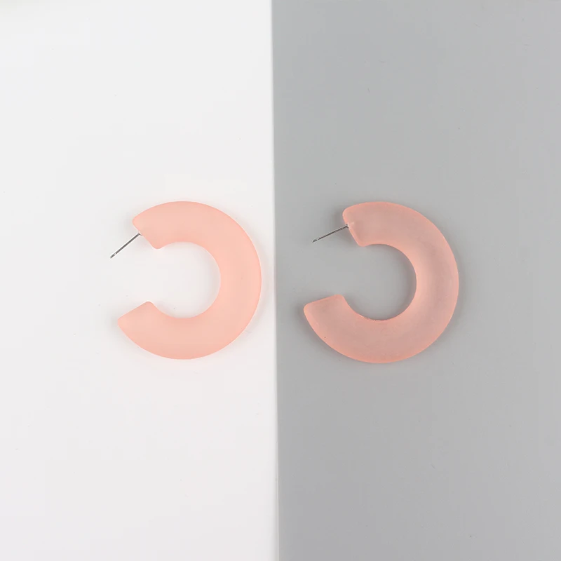 Акриловые серьги-кольца с лимоном и желтым люцитом летние цветного фруктового