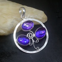 gemstonefactory jewelry big promotion 925 silver glowing gemstone purple topaz perfect women ladies gifts necklace pendant 1048