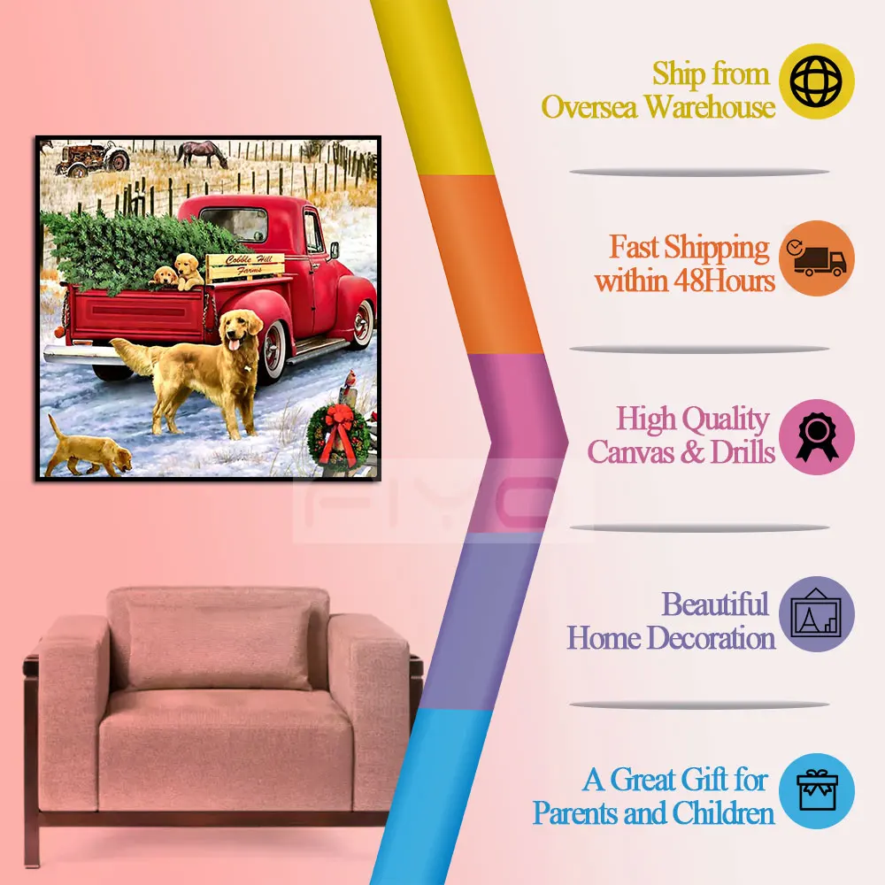 Алмазная 5D мозаика сделай сам картина из круглых страз с изображением